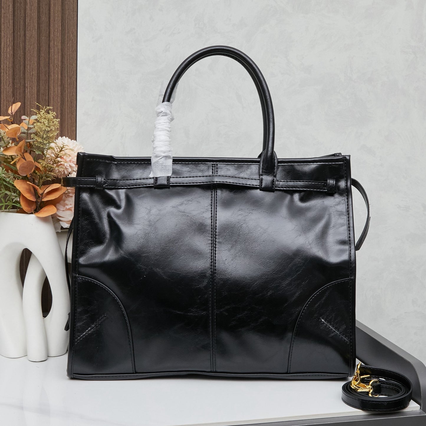 Black Leather Tote