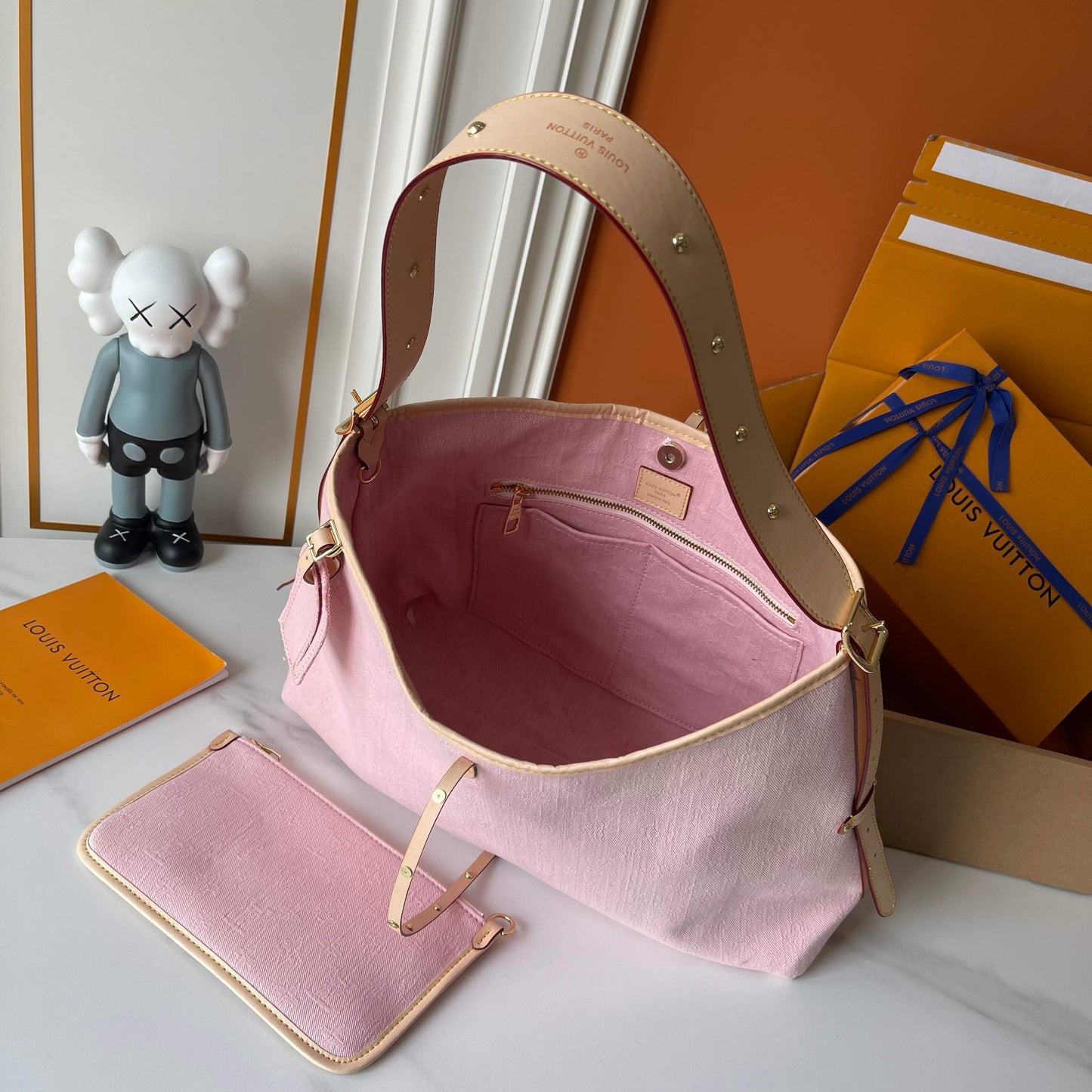 Large Pink Denim Carryall