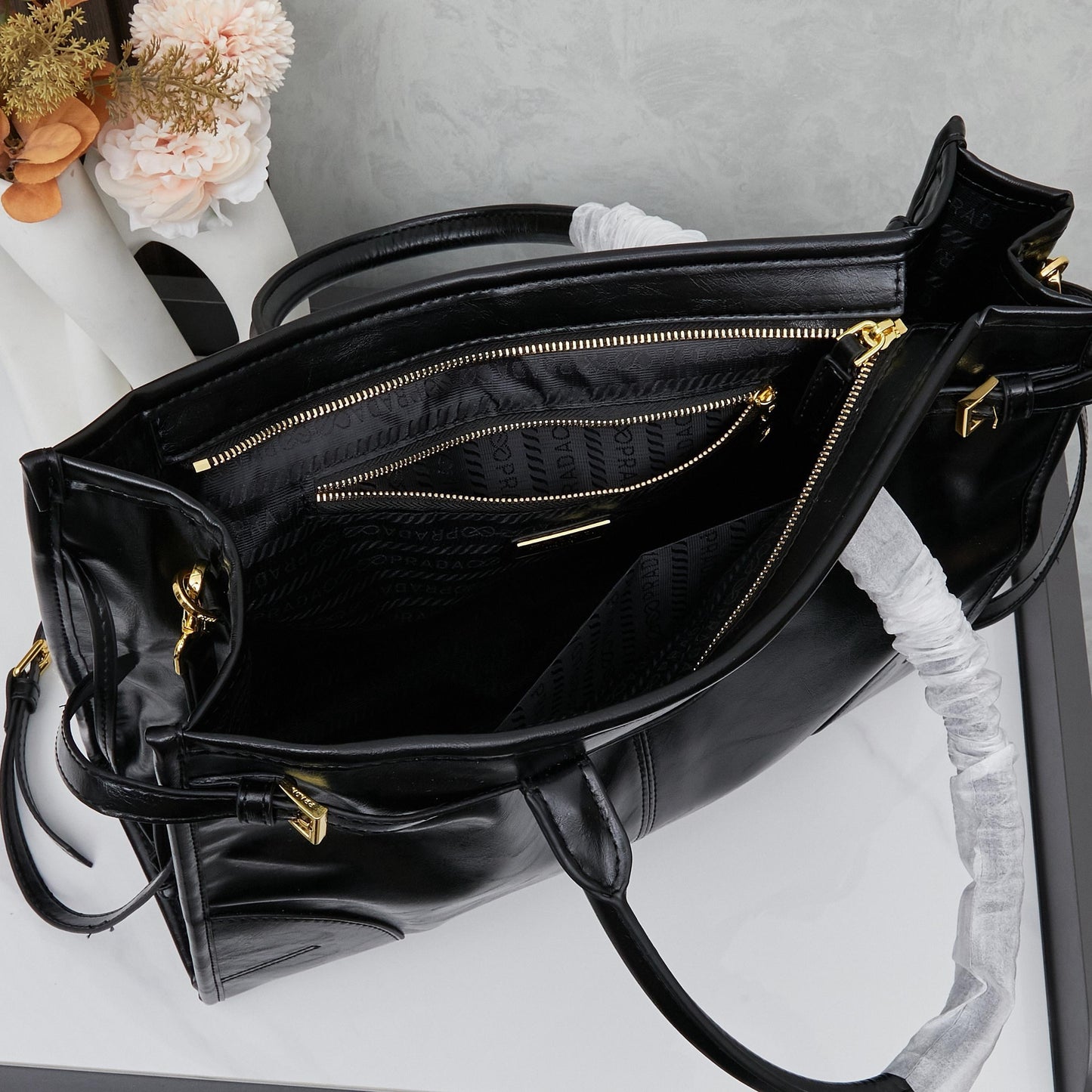 Black Leather Tote