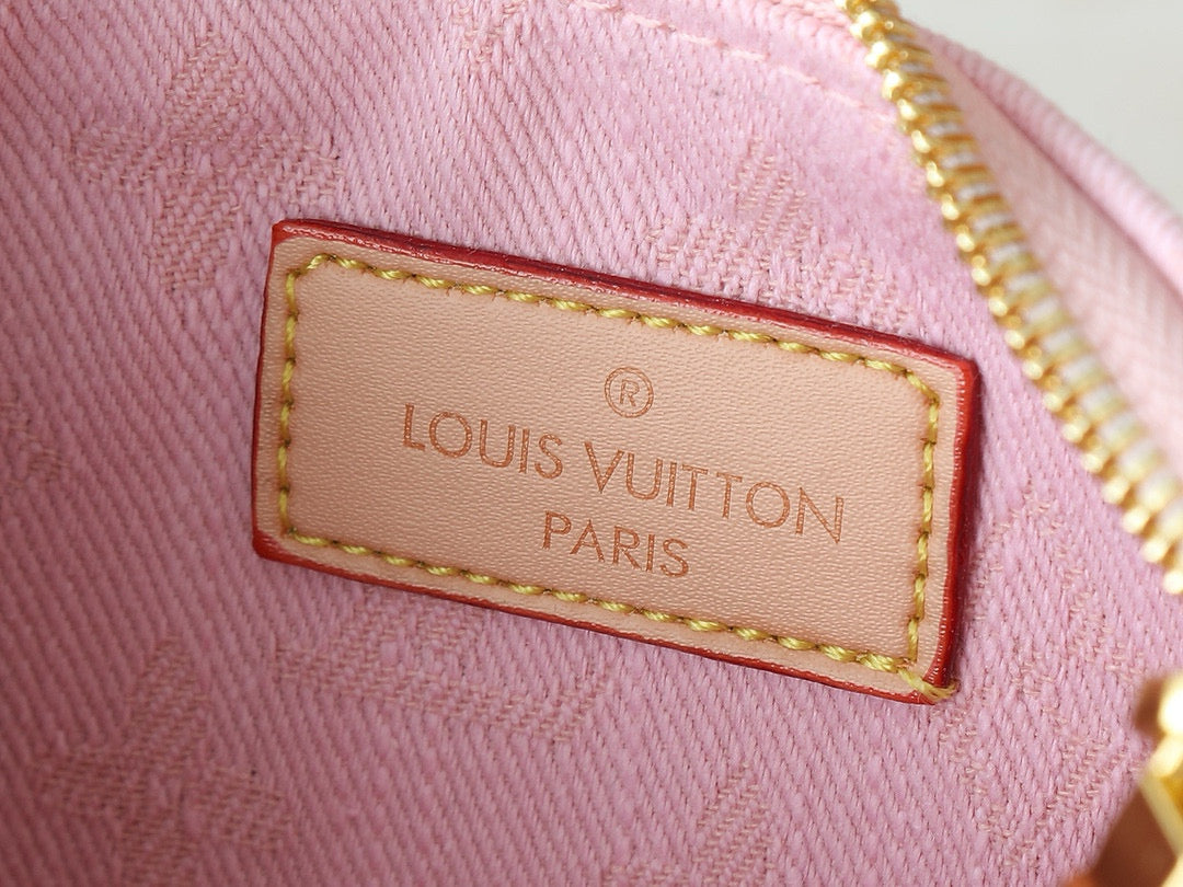 Pink Denim Crossbody