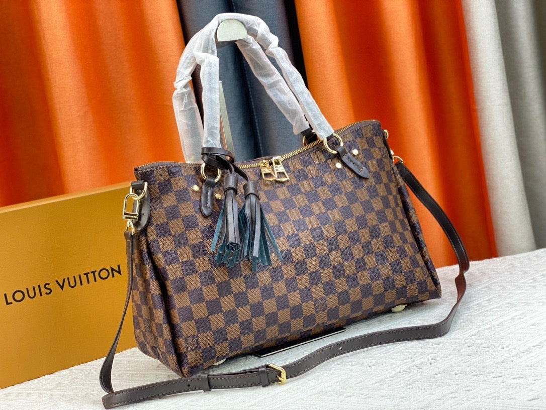 Brown Checkered Bag