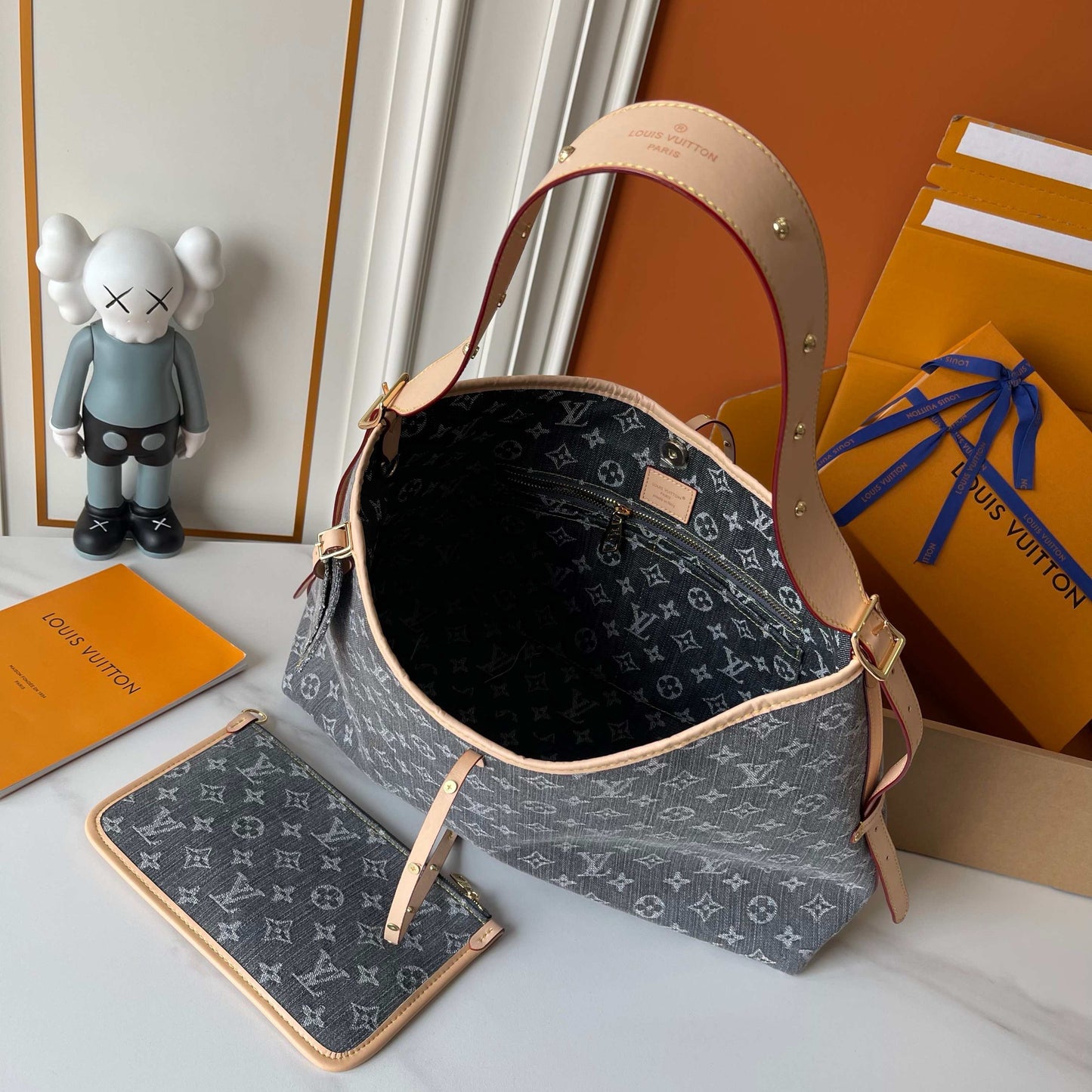 Large Grey Denim Carryall