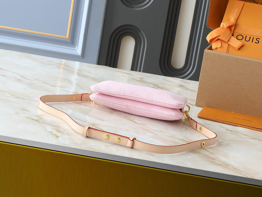 Pink Denim Crossbody