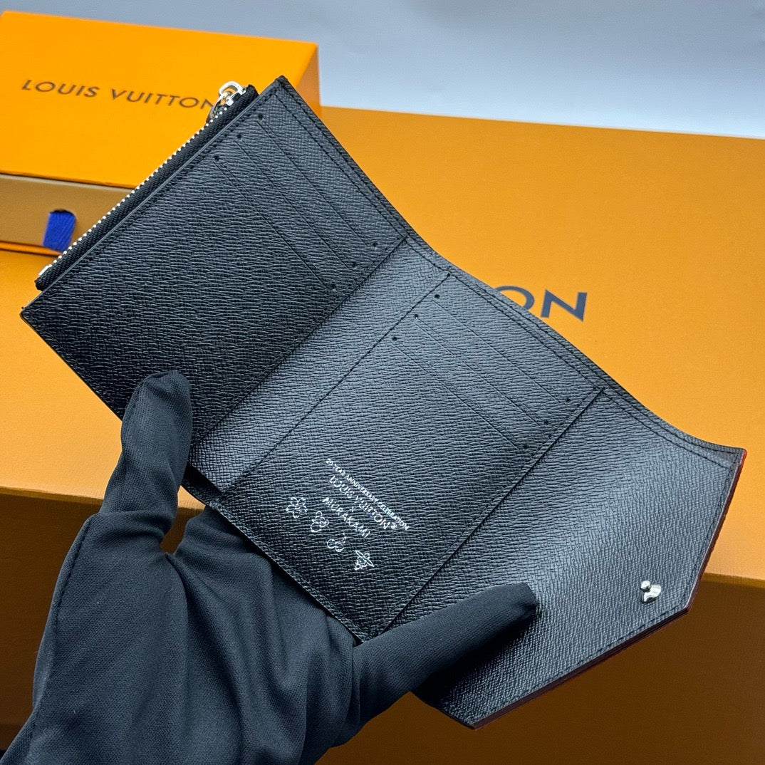 Small Black Multi Color Wallet