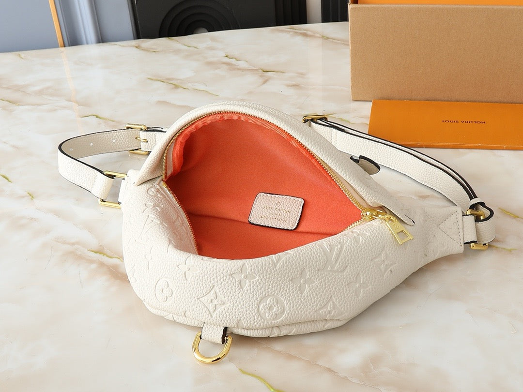 White Embossed Fanny