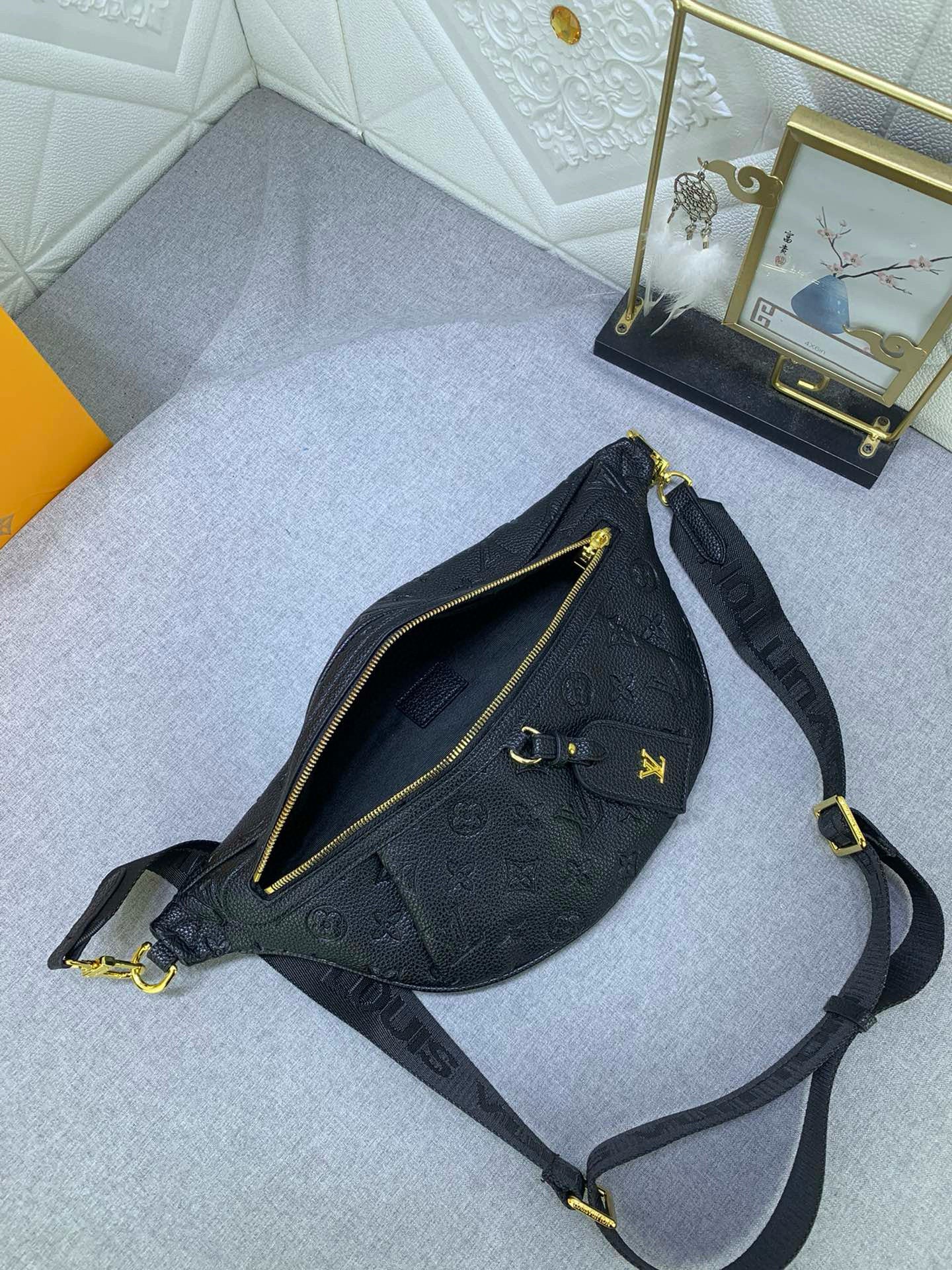 Black Embossed Fanny