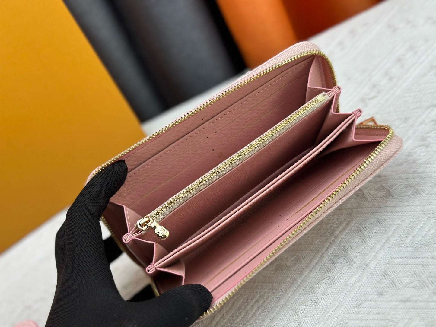 Pink Denim Wallet Large
