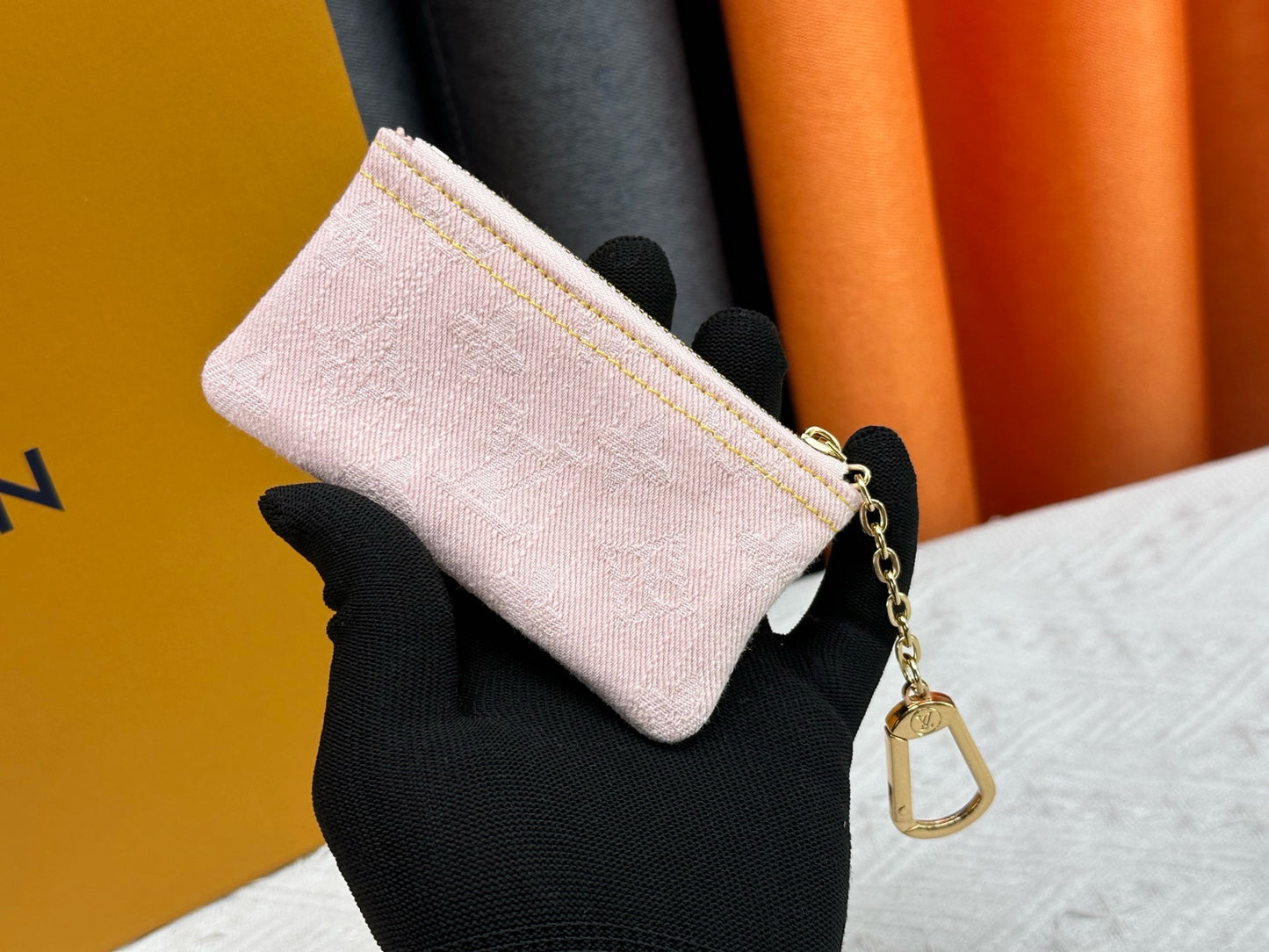Pink Denim Coin Pouch