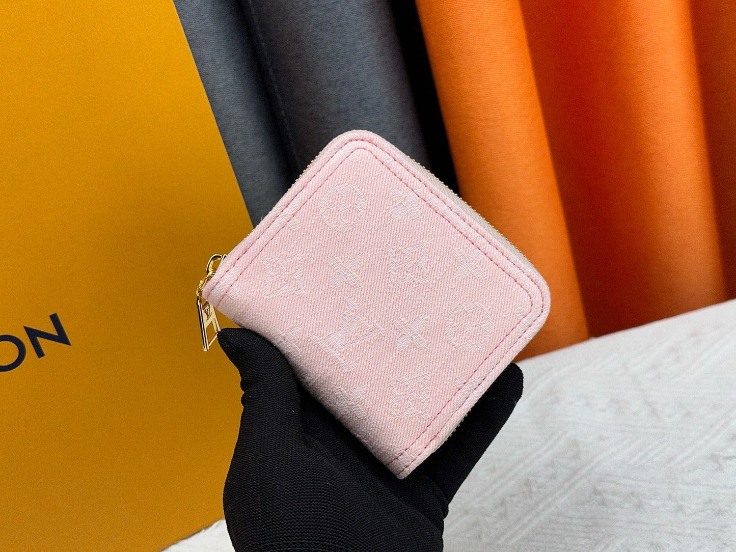 Pink Denim Small Wallet