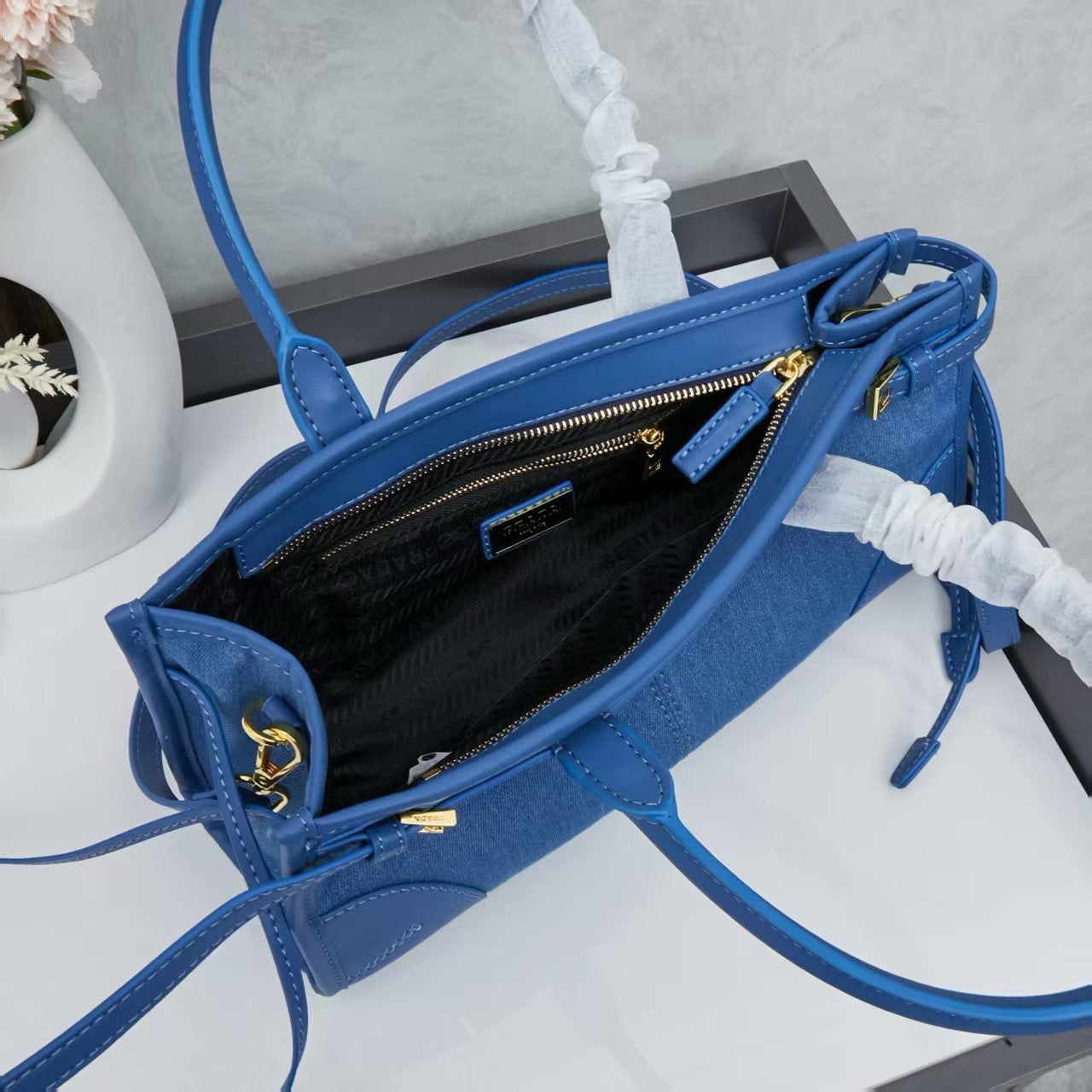 Denim P Tote Small