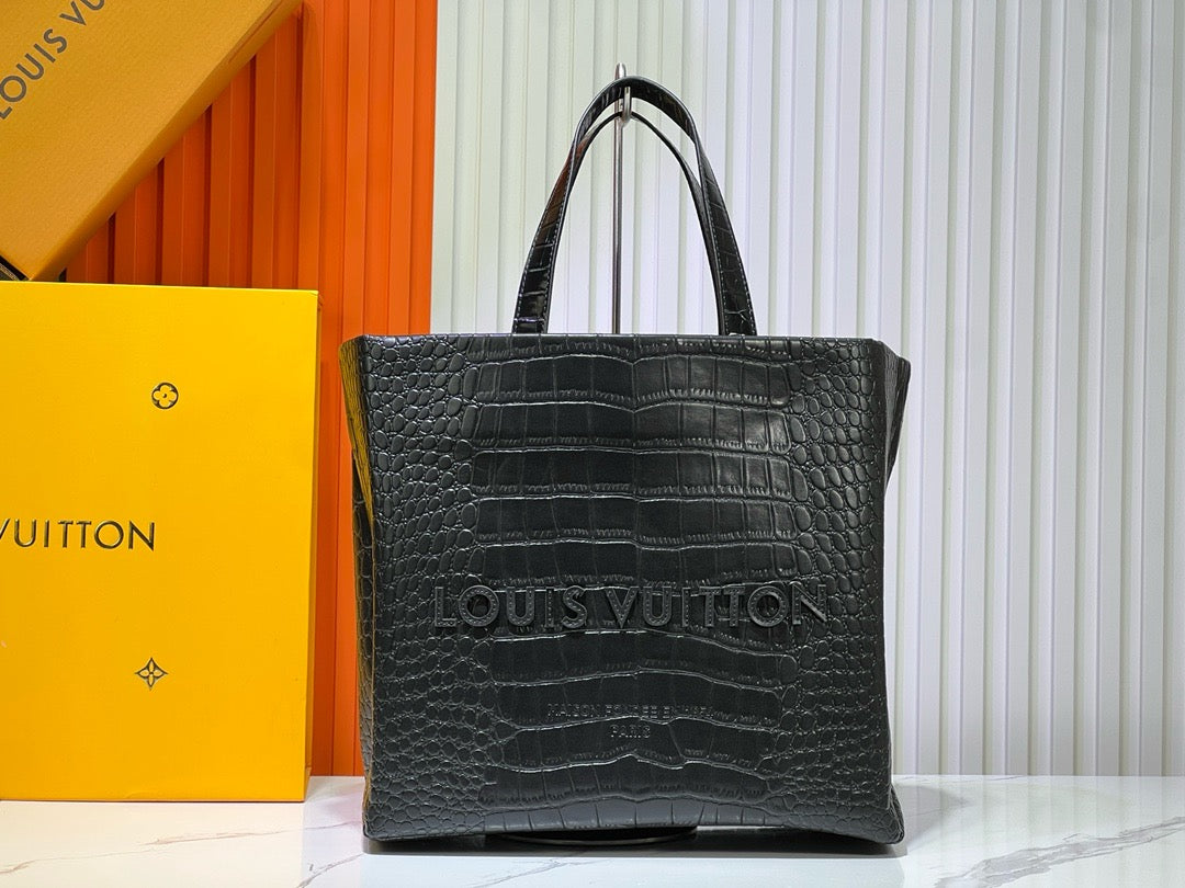 Black Gator Over Sized Tote