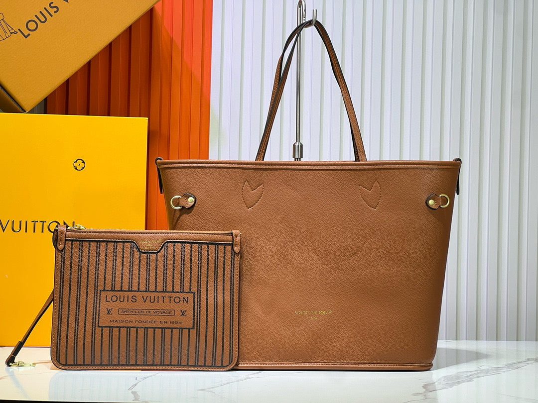 Brown Mono Inside Out Tote Bag