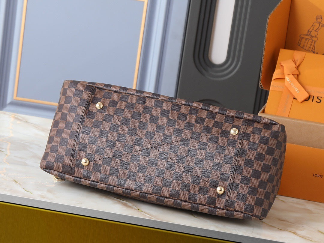 Brown Checkered Artsy Bag