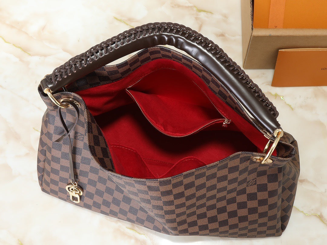 Brown Checkered Artsy Bag