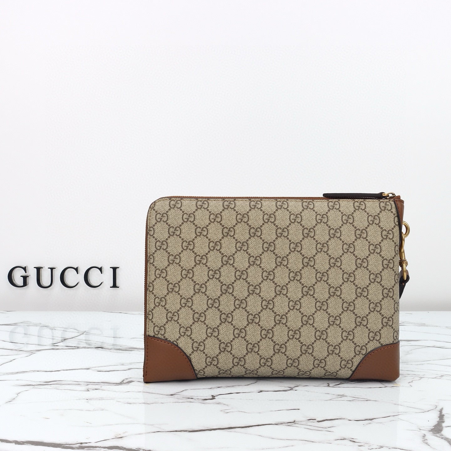 Classic Print Oversized Wristlet
