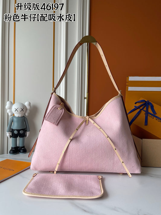 Large Pink Denim Carryall