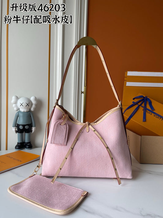 Small Pink Denim Carryall