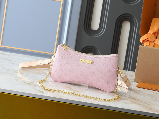 Pink Denim Crossbody