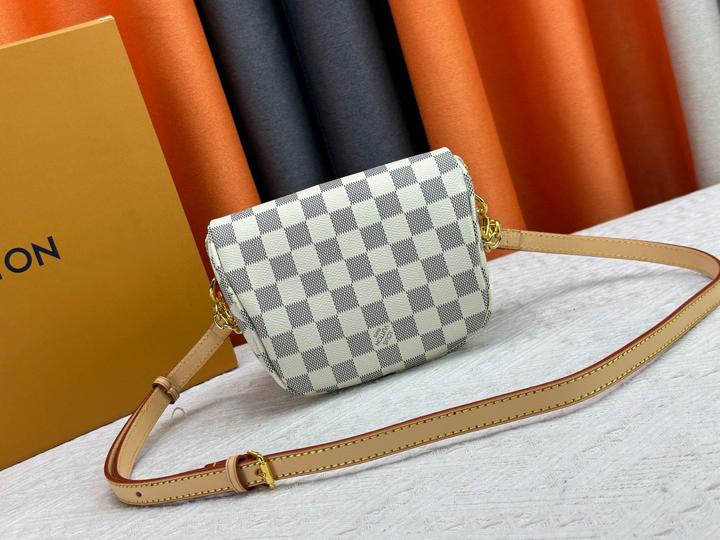 White Grid Bum Bag