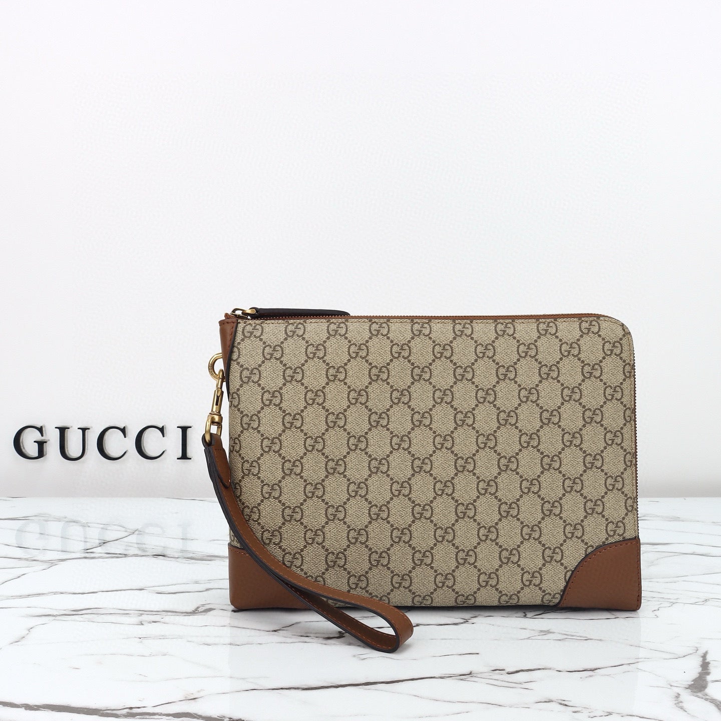 Classic Print Oversized Wristlet