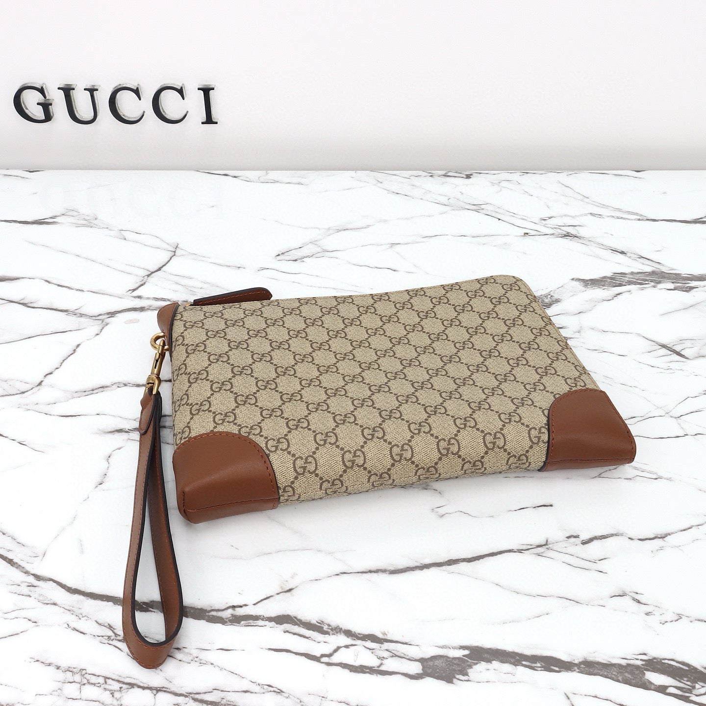 Classic Print Oversized Wristlet