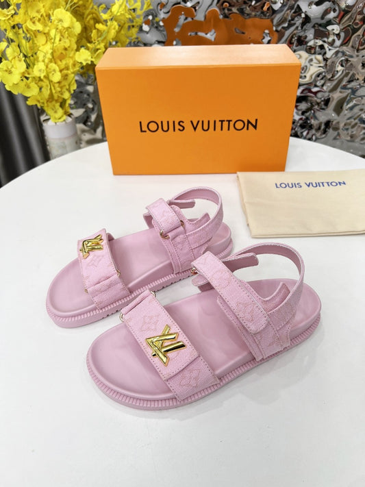 Pink Denim Dad Sandals