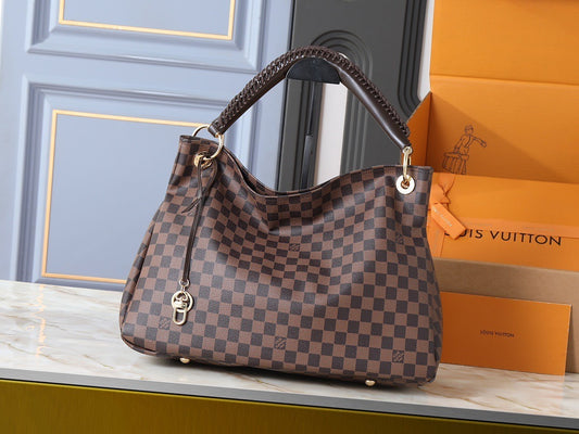 Brown Checkered Artsy Bag