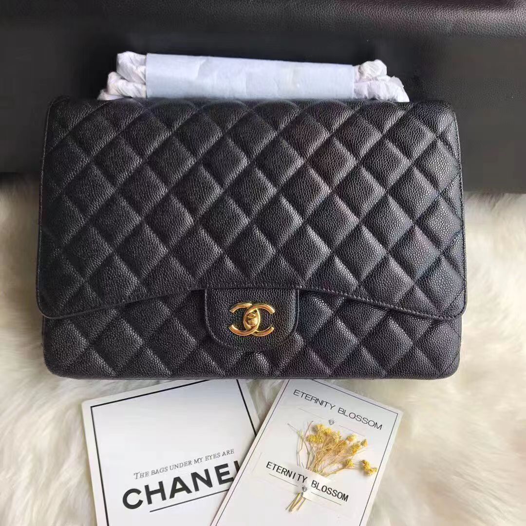 Counter Quality Large Classic Black Handbag