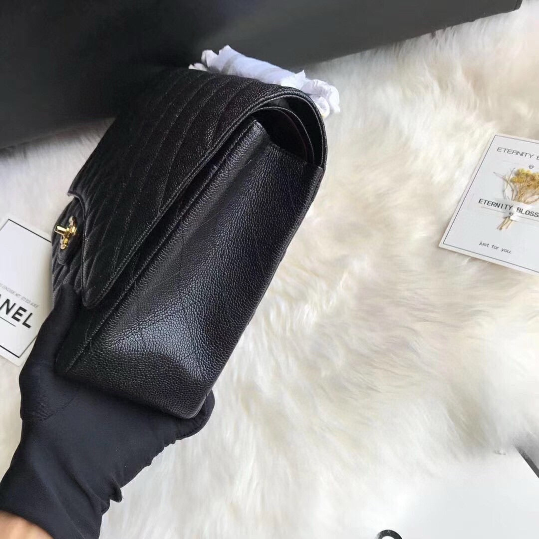 Counter Quality Large Classic Black Handbag