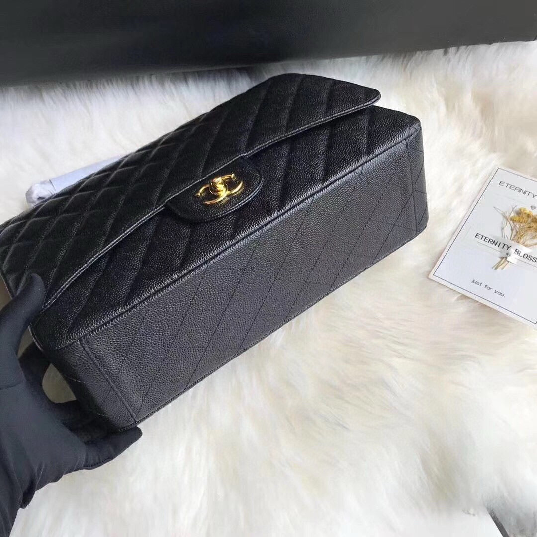 Counter Quality Large Classic Black Handbag