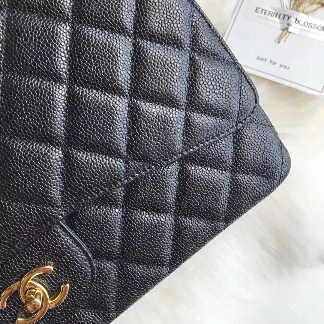 Counter Quality Large Classic Black Handbag