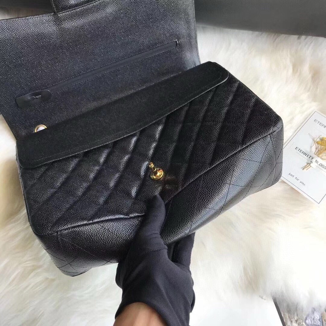 Counter Quality Large Classic Black Handbag