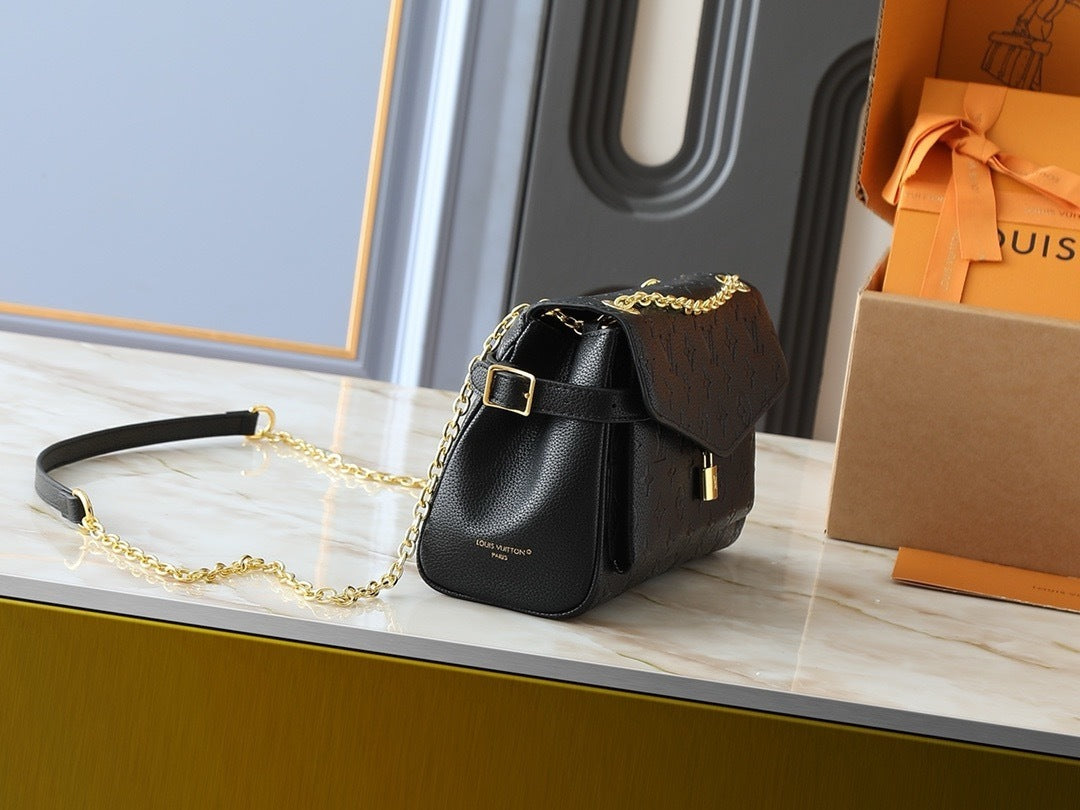Black Embossed Crossbody