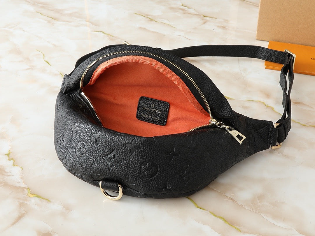 Black Embossed Fanny