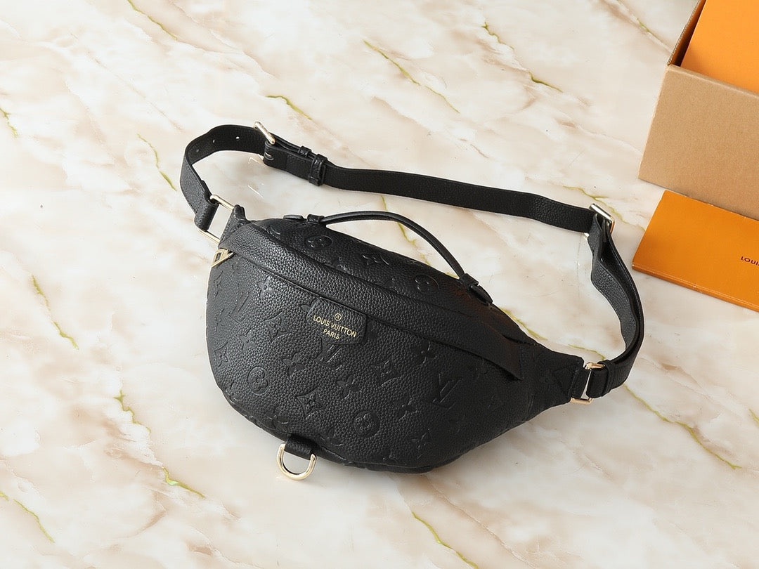 Black Embossed Fanny