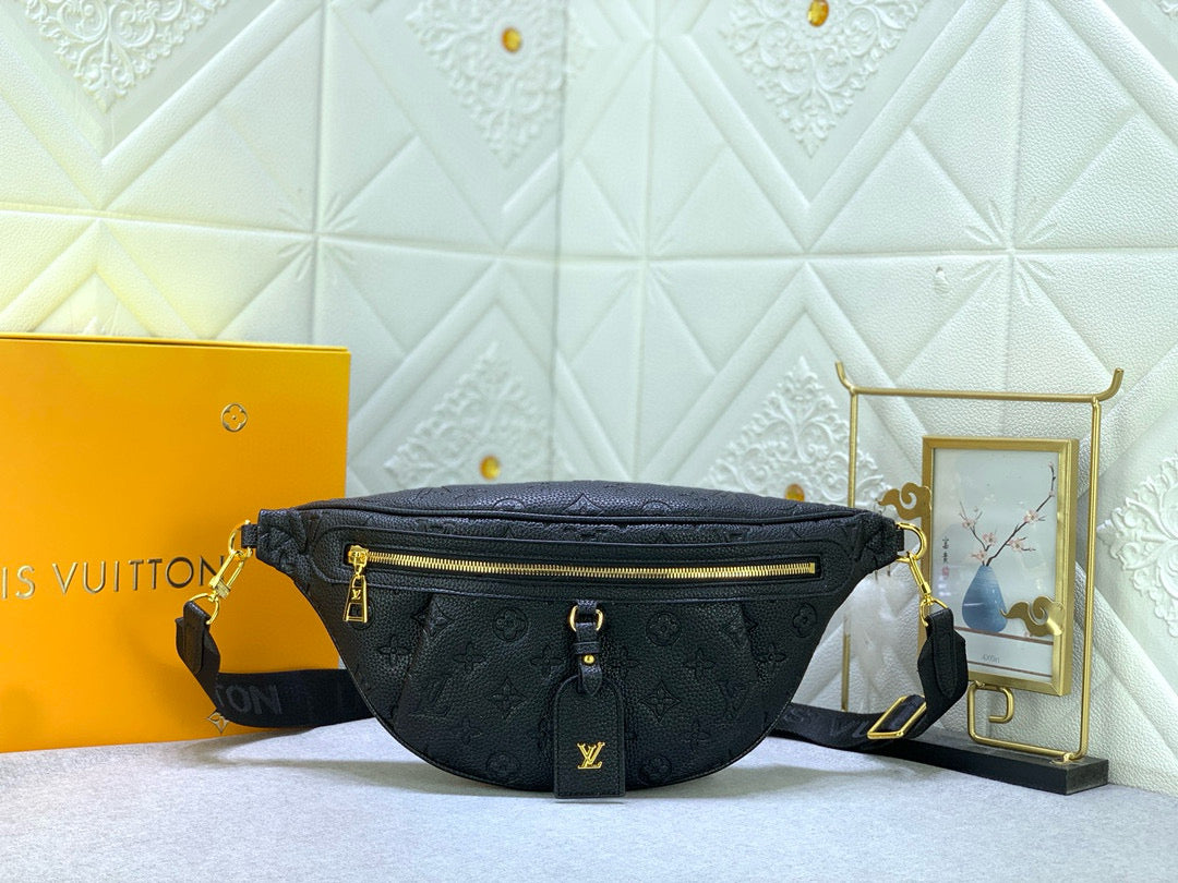 Black Embossed Fanny