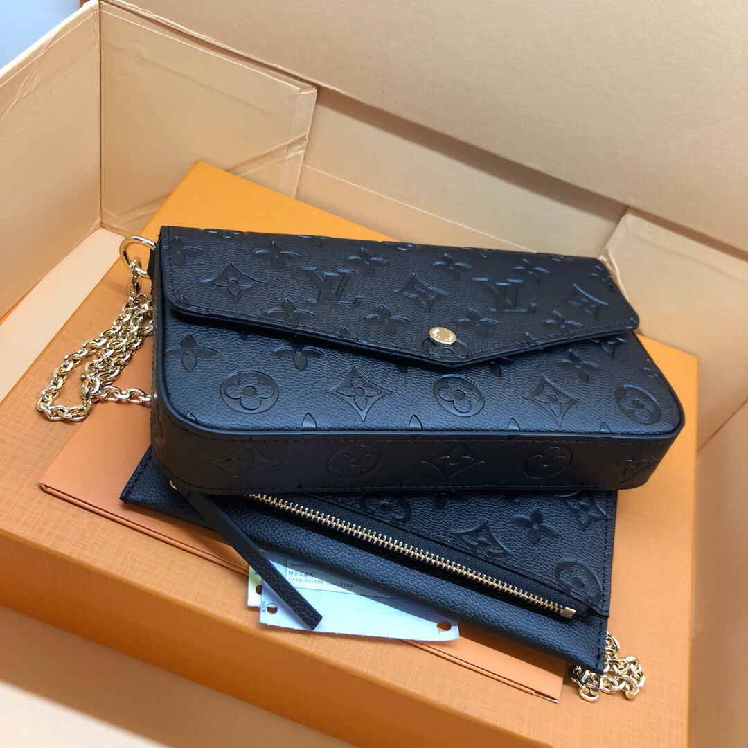Black Embossed Crossbody