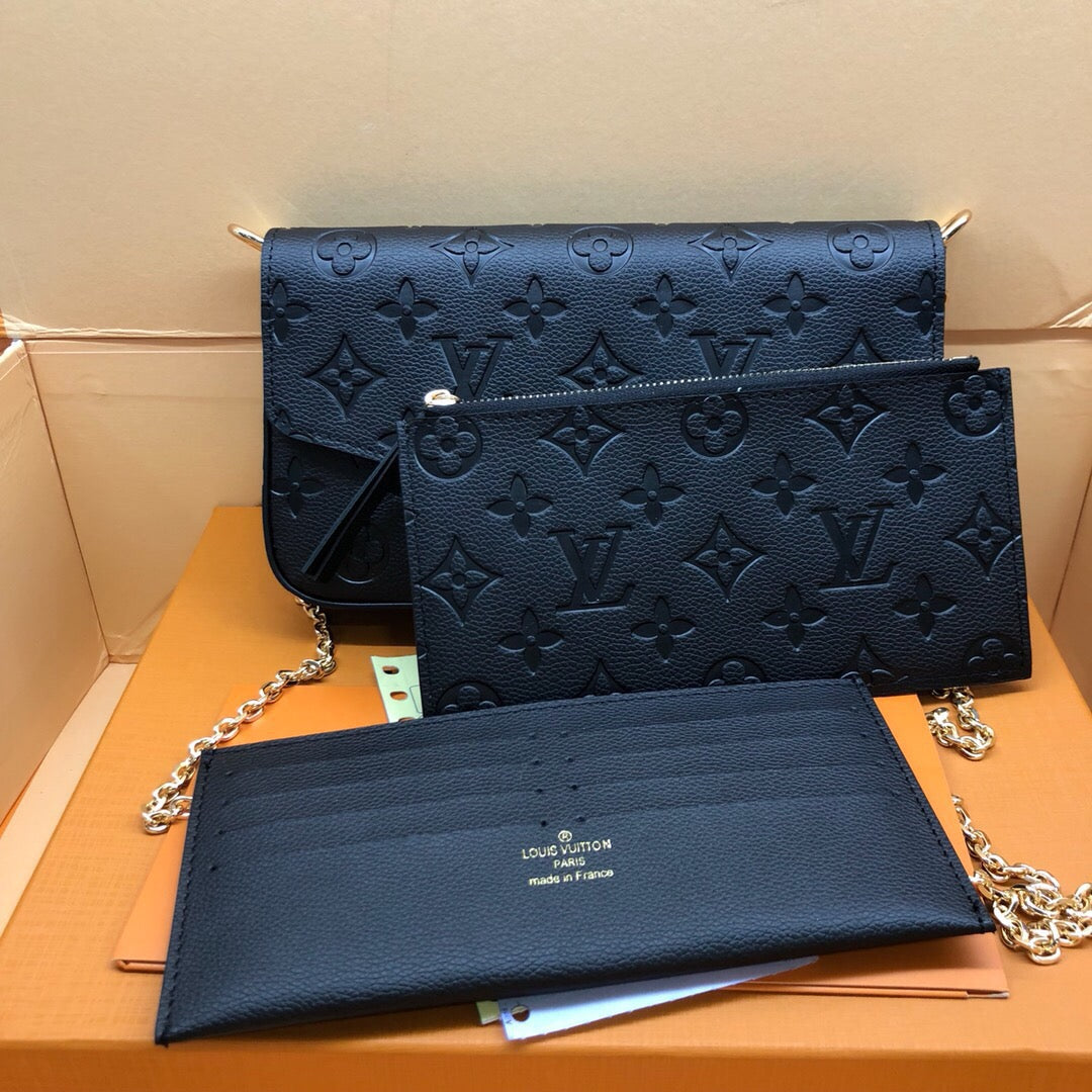 Black Embossed Crossbody