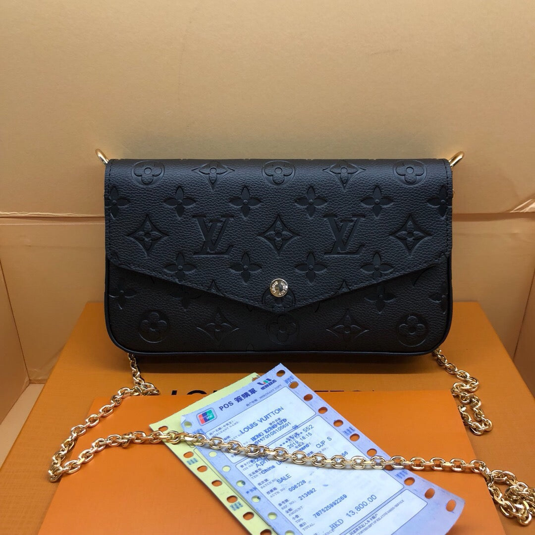 Black Embossed Crossbody
