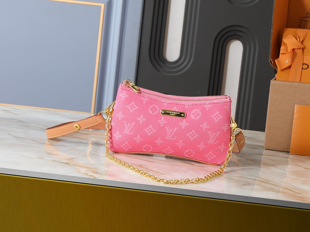 Pink Denim Crossbody