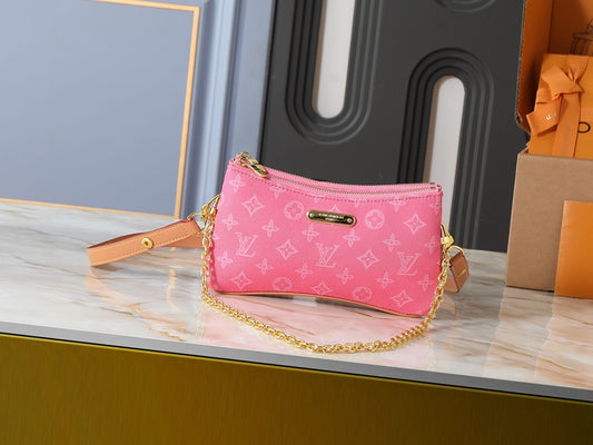Pink Denim Crossbody