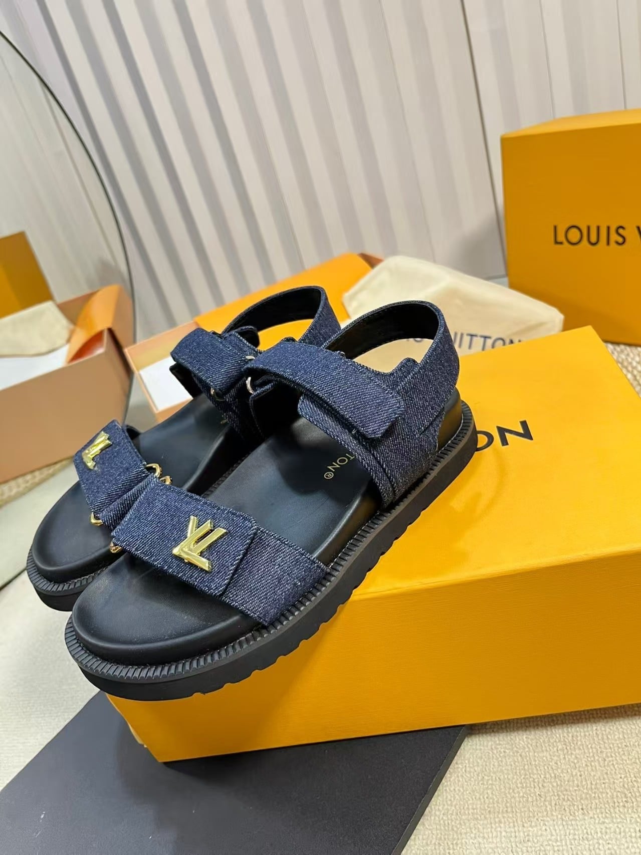 Dark Denim Sandals