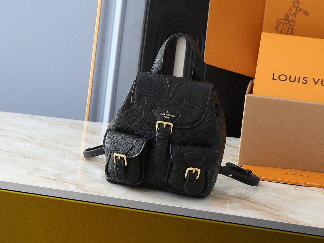 Black Embossed Backpack