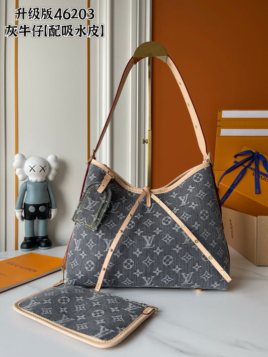 Small Grey Denim Carryall