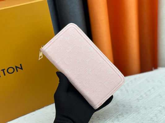 Pink Denim Wallet Large