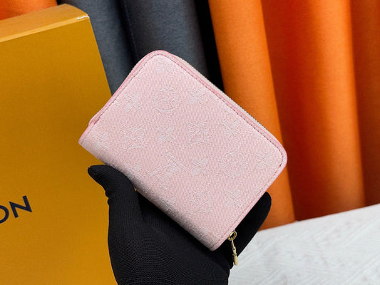 Pink Denim Medium Wallet