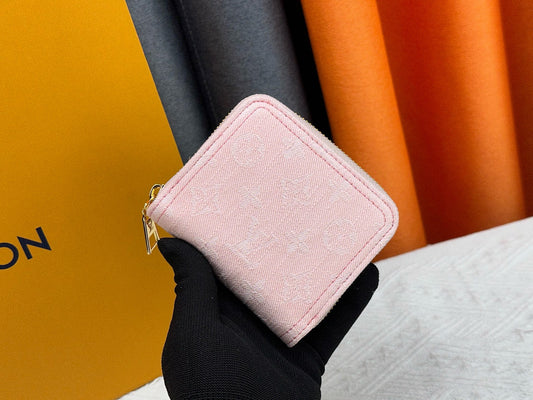 Pink Denim Small Wallet
