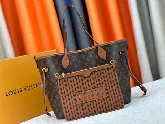 Brown Mono Inside Out Tote Bag