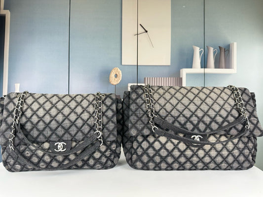 Large Dark Denim Shoulder Bag