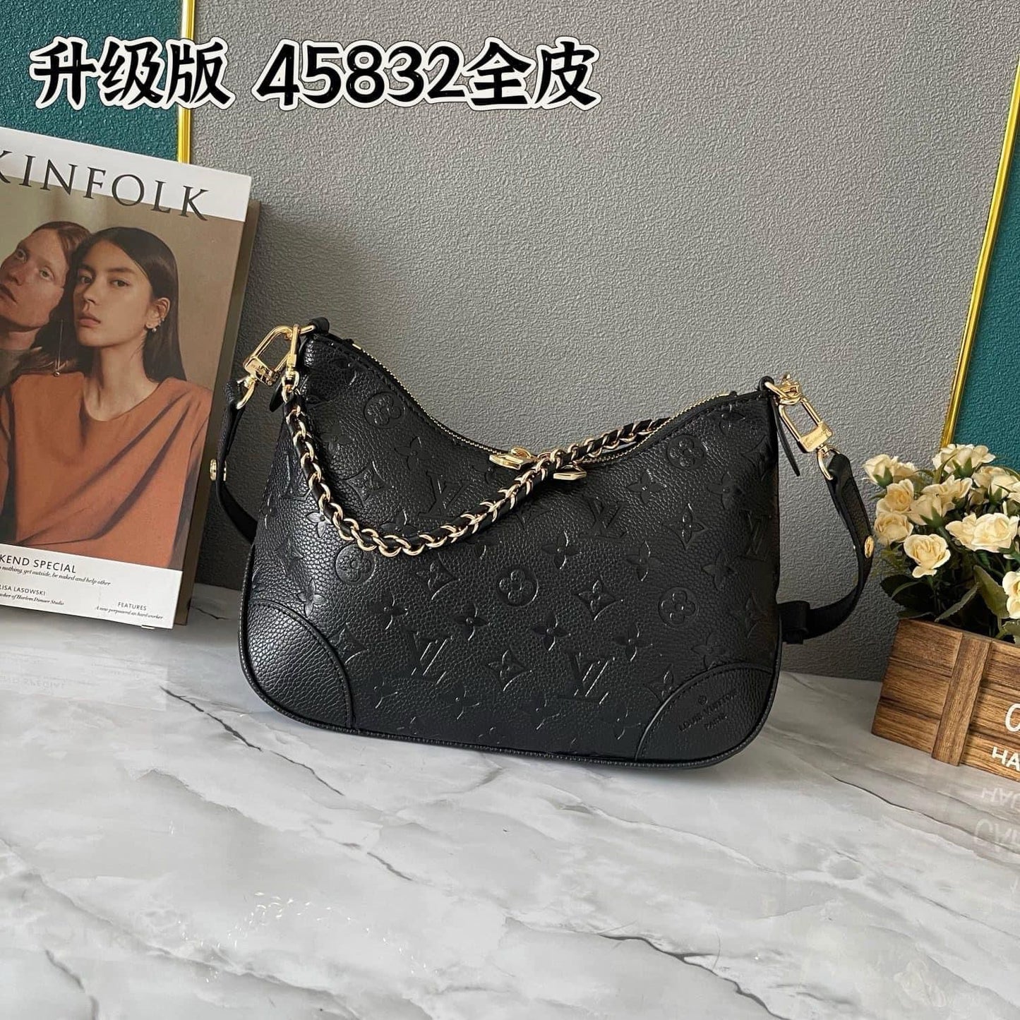 Black Embossed Crossbody